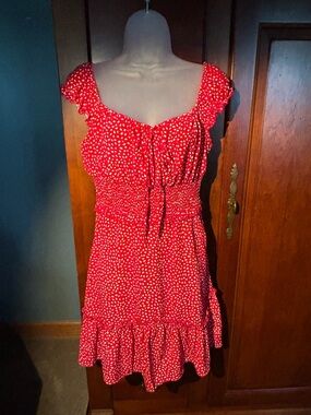 Gund Red Dot Print Ruffle Sundress